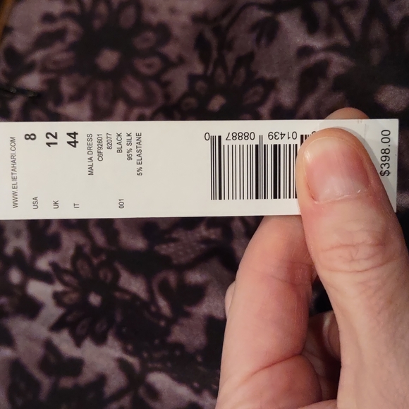 Elie tahari purple and black dress, silk, nwt, 8 - Picture 13 of 13